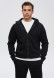 Anthracite-grey color men's three-thread insulated hoodie with a zipper 